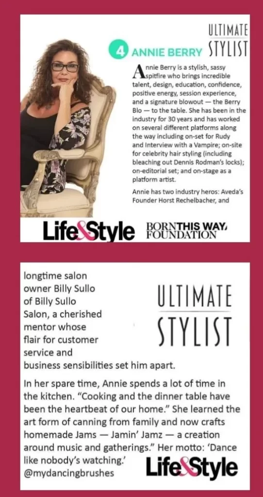 Annie Berry styling hair at The Wild Berry Salon